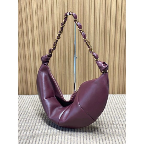 Replica Borsa a tracolla hobo Amalia YSL Saint Laurent Borgogna Imitazione