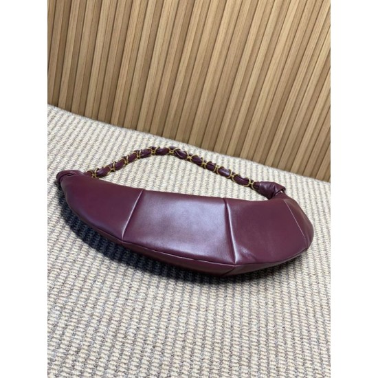 Replica Borsa a tracolla hobo Amalia YSL Saint Laurent Borgogna Imitazione
