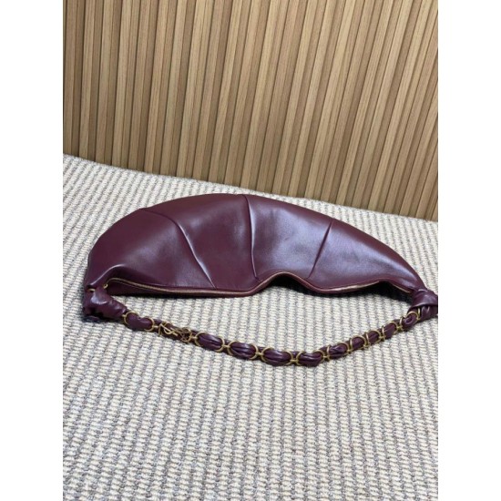 Replica Borsa a tracolla hobo Amalia YSL Saint Laurent Borgogna Imitazione