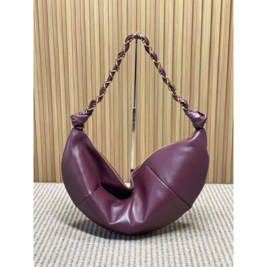 Replica Borsa a tracolla hobo Amalia YSL Saint Laurent Borgogna Imitazione