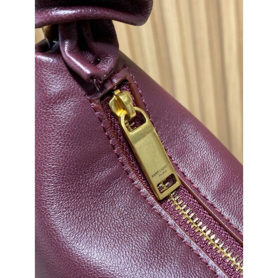 Replica Borsa a tracolla hobo Amalia YSL Saint Laurent Borgogna Imitazione