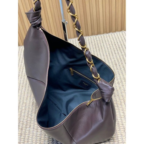 Replica Borsa a tracolla hobo Amalia YSL Saint Laurent caffè False Online Replica Borsa a tracolla hobo Amalia YSL Saint Laurent caffè Imitazione