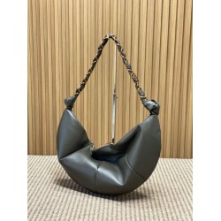 Replica Borsa a tracolla hobo Amalia YSL Saint Laurent cachi scuro Imitazione