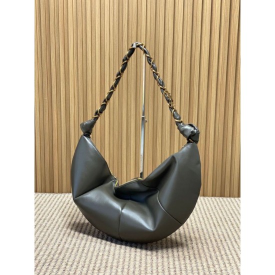 Replica Borsa a tracolla hobo Amalia YSL Saint Laurent cachi scuro Imitazione
