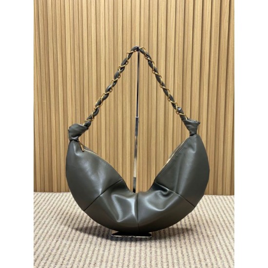 Replica Borsa a tracolla hobo Amalia YSL Saint Laurent cachi scuro Imitazione