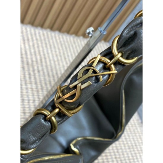 Replica Borsa a tracolla hobo Amalia YSL Saint Laurent cachi scuro Imitazione