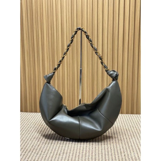 Replica Borsa a tracolla hobo Amalia YSL Saint Laurent cachi scuro Imitazione