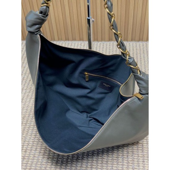 Replica Borsa a tracolla hobo Amalia YSL Saint Laurent cachi scuro Imitazione