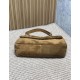 Replica Perfetta Borsa a mano grande Calypso Envelope YSL Saint Laurent scamosciata marrone Imitazioni Outlet Italia
