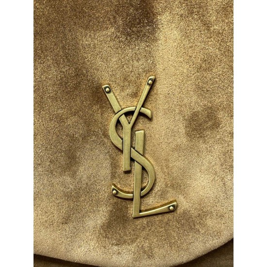 Replica Perfetta Borsa a mano grande Calypso Envelope YSL Saint Laurent scamosciata marrone Imitazioni Outlet Italia