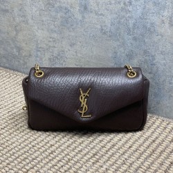 Replica Perfetta Borsa Hobo Calypso piccola YSL Saint Laurent Borgogna Imitazioni Outlet Italia