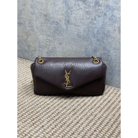 Replica Perfetta Borsa Hobo Calypso piccola YSL Saint Laurent Borgogna Imitazioni Outlet Italia