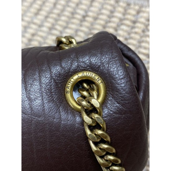 Replica Perfetta Borsa Hobo Calypso piccola YSL Saint Laurent Borgogna Imitazioni Outlet Italia