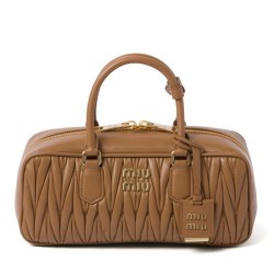 Replica Perfetta Borsa Miu Miu Arcadie Matelasse Nappa Caffè Imitazioni Outlet Italia