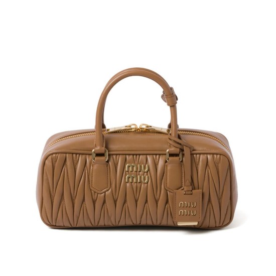 Replica Perfetta Borsa Miu Miu Arcadie Matelasse Nappa Caffè Imitazioni Outlet Italia