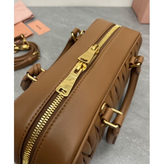 Replica Perfetta Borsa Miu Miu Arcadie Matelasse Nappa Caffè Imitazioni Outlet Italia