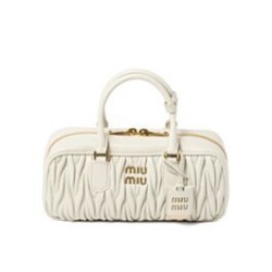 Replica Perfetta Borsa Miu Miu Arcadie Matelasse Nappa Crema Imitazioni Outlet Italia