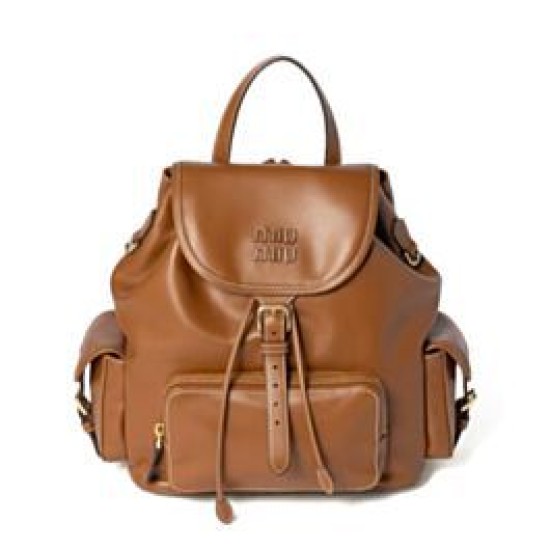 Replica Perfetta Zaino in pelle Miumiu 5BZ042 Marrone Imitazioni Outlet Italia