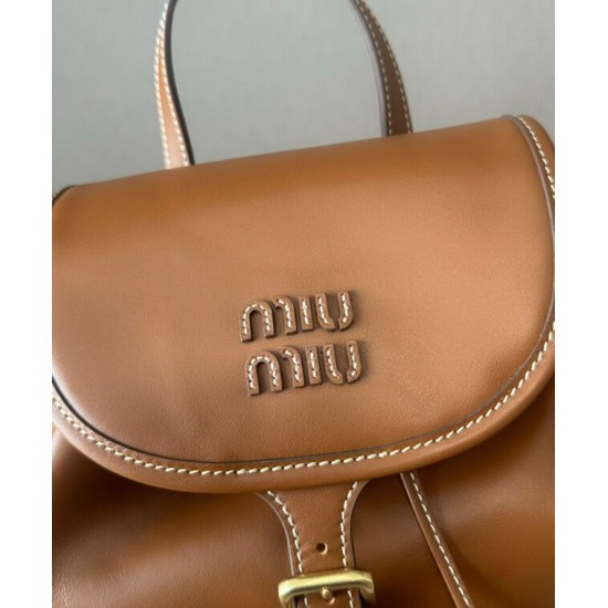 Replica Perfetta Zaino in pelle Miumiu 5BZ042 Marrone Imitazioni Outlet Italia
