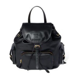 Replica Perfetta Zaino in pelle Miumiu 5BZ042 Nero Imitazioni Outlet Italia