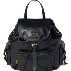 Replica Perfetta Zaino in pelle Miumiu 5BZ042 Nero Imitazioni Outlet Italia