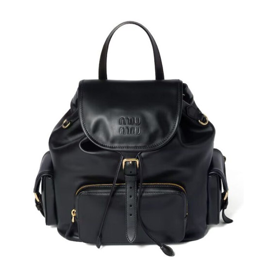 Replica Perfetta Zaino in pelle Miumiu 5BZ042 Nero Imitazioni Outlet Italia