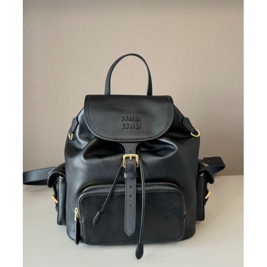 Replica Perfetta Zaino in pelle Miumiu 5BZ042 Nero Imitazioni Outlet Italia