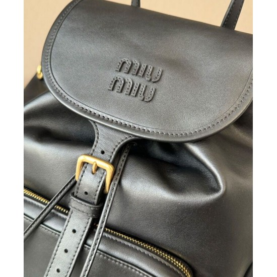 Replica Perfetta Zaino in pelle Miumiu 5BZ042 Nero Imitazioni Outlet Italia