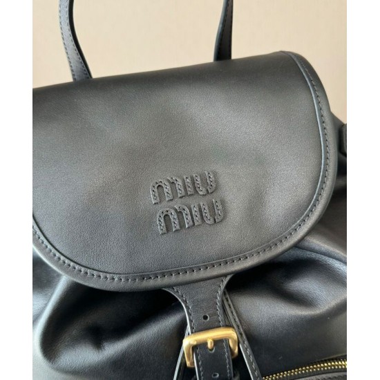 Replica Perfetta Zaino in pelle Miumiu 5BZ042 Nero Imitazioni Outlet Italia