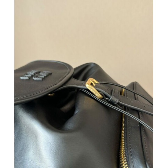 Replica Perfetta Zaino in pelle Miumiu 5BZ042 Nero Imitazioni Outlet Italia