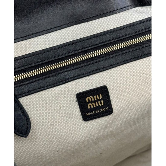 Replica Perfetta Zaino in pelle Miumiu 5BZ042 Nero Imitazioni Outlet Italia