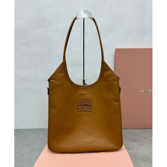 Replica Perfetta Borsa tote Miumiu IVY 5BG231 Marrone Imitazioni Outlet Italia