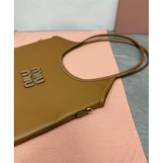 Replica Perfetta Borsa tote Miumiu IVY 5BG231 Marrone Imitazioni Outlet Italia