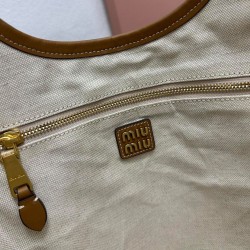 Replica Perfetta Borsa tote Miumiu IVY 5BG231 Marrone Imitazioni Outlet Italia