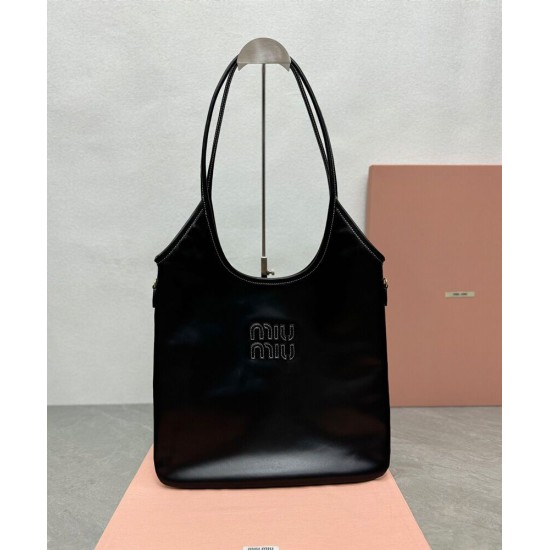 Replica Perfetta Borsa tote Miu Miu IVY 5BG231 Nero Imitazioni Outlet Italia