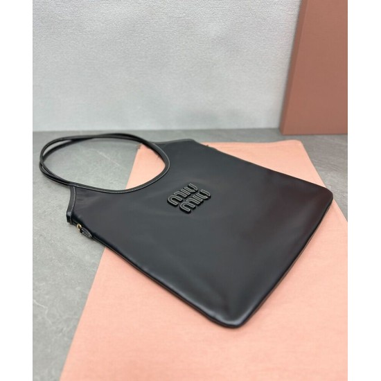 Replica Perfetta Borsa tote Miu Miu IVY 5BG231 Nero Imitazioni Outlet Italia