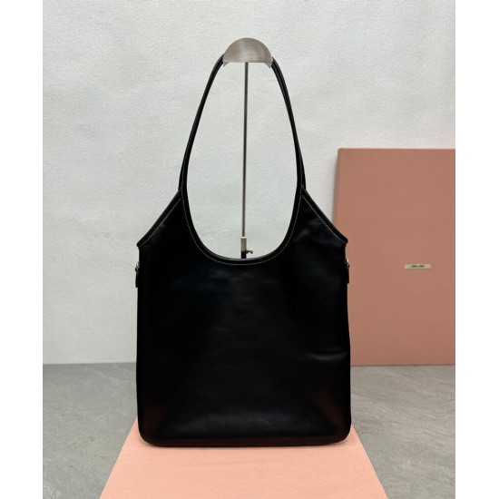 Replica Perfetta Borsa tote Miu Miu IVY 5BG231 Nero Imitazioni Outlet Italia