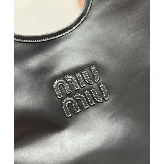 Replica Perfetta Borsa tote Miu Miu IVY 5BG231 Nero Imitazioni Outlet Italia