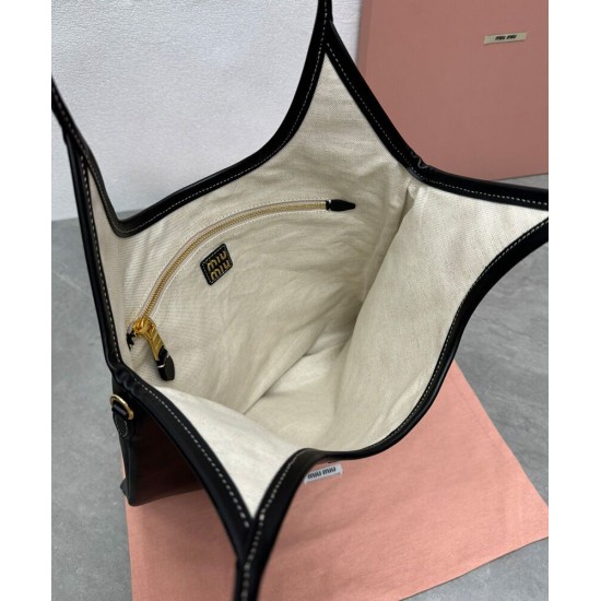Replica Perfetta Borsa tote Miu Miu IVY 5BG231 Nero Imitazioni Outlet Italia