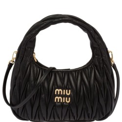 Replica Perfetta Borsa hobo mini Miu Miu Wander Matelasse Nero Imitazioni Outlet Italia