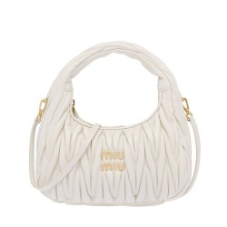 Replica Perfetta Borsa hobo mini Miu Miu Wander Matelasse Bianco Imitazioni Outlet Italia