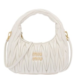 Replica Perfetta Borsa hobo mini Miu Miu Wander Matelasse Bianco Imitazioni Outlet Italia