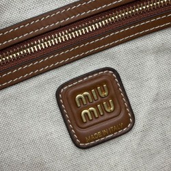 Replica Perfetta Borsa a tracolla in tela Miumiu IVY 5BG231 caffè Imitazioni Outlet Italia