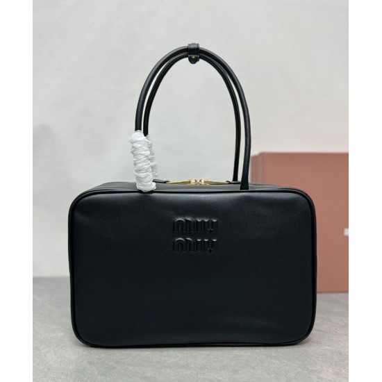 Replica Perfetta Borsa a mano Beau Miu miu 5BB117 Nero Imitazioni Outlet Italia
