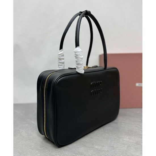 Replica Perfetta Borsa a mano Beau Miu miu 5BB117 Nero Imitazioni Outlet Italia