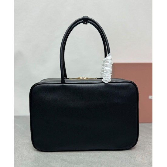 Replica Perfetta Borsa a mano Beau Miu miu 5BB117 Nero Imitazioni Outlet Italia