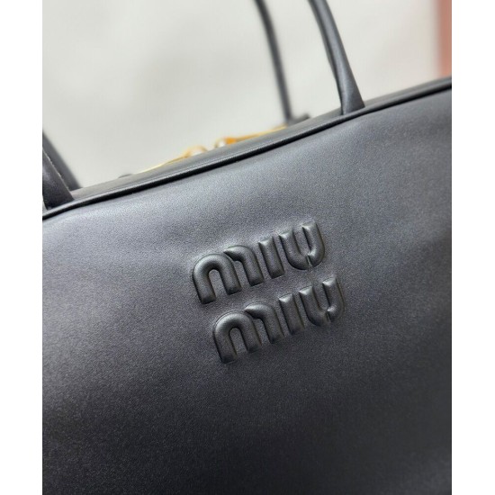 Replica Perfetta Borsa a mano Beau Miu miu 5BB117 Nero Imitazioni Outlet Italia