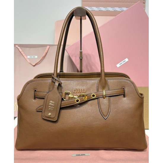 Premium Replica Borsa Miumiu Adventure Nappa 5BG310 Marrone False Online Replica Perfetta Borsa Miumiu Adventure Nappa 5BG310 Marrone Imitazioni Outlet Italia