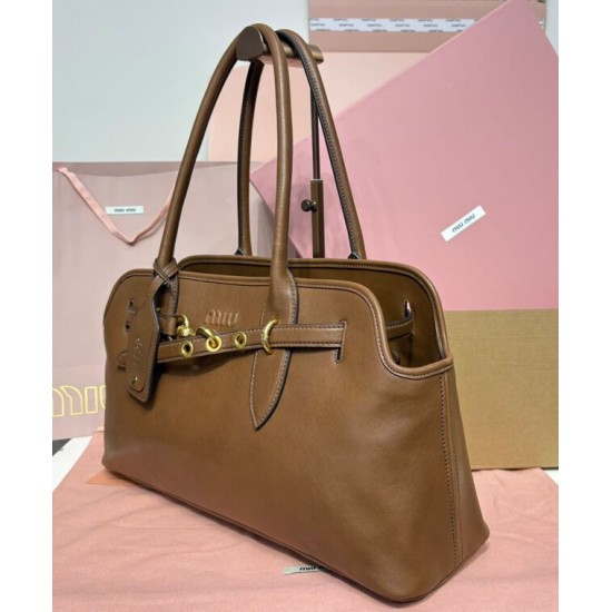 Premium Replica Borsa Miumiu Adventure Nappa 5BG310 Marrone False Online Replica Perfetta Borsa Miumiu Adventure Nappa 5BG310 Marrone Imitazioni Outlet Italia