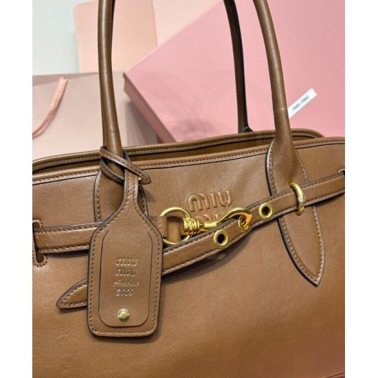 Premium Replica Borsa Miumiu Adventure Nappa 5BG310 Marrone False Online Replica Perfetta Borsa Miumiu Adventure Nappa 5BG310 Marrone Imitazioni Outlet Italia